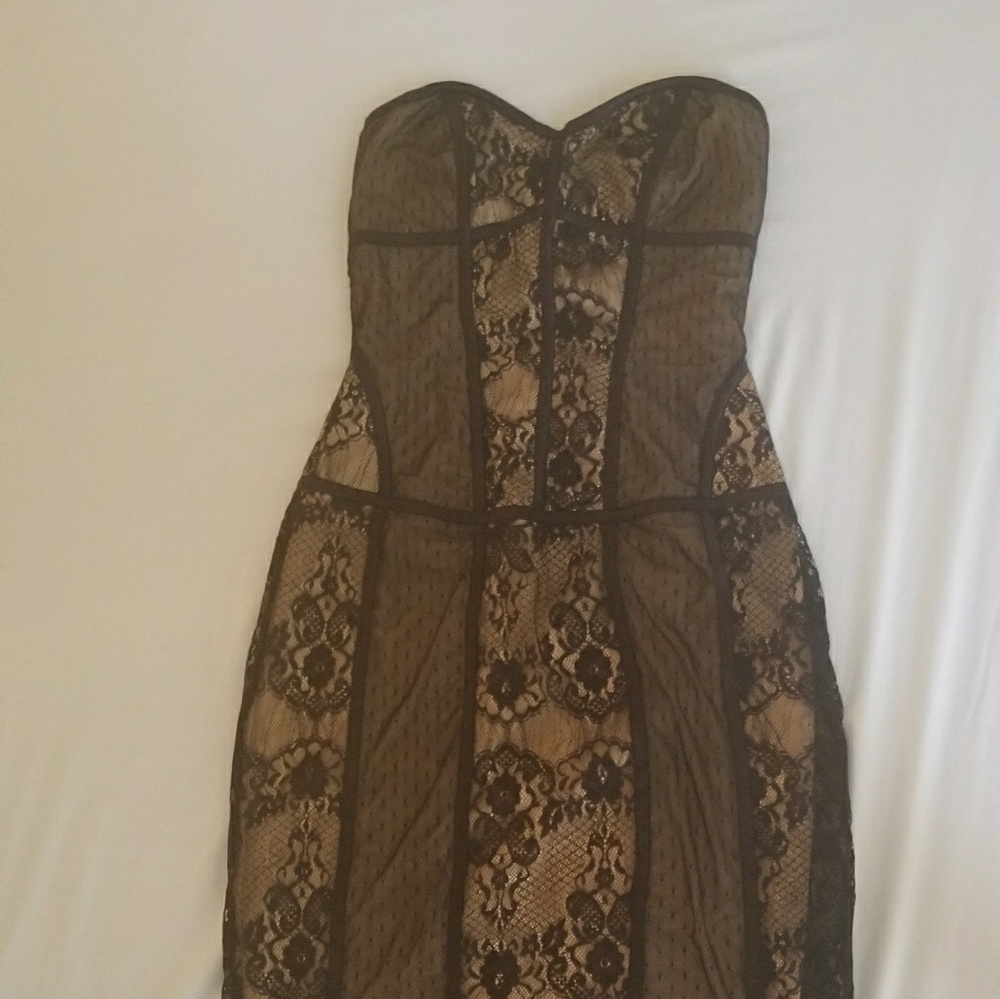 Marciano strapless lace dress